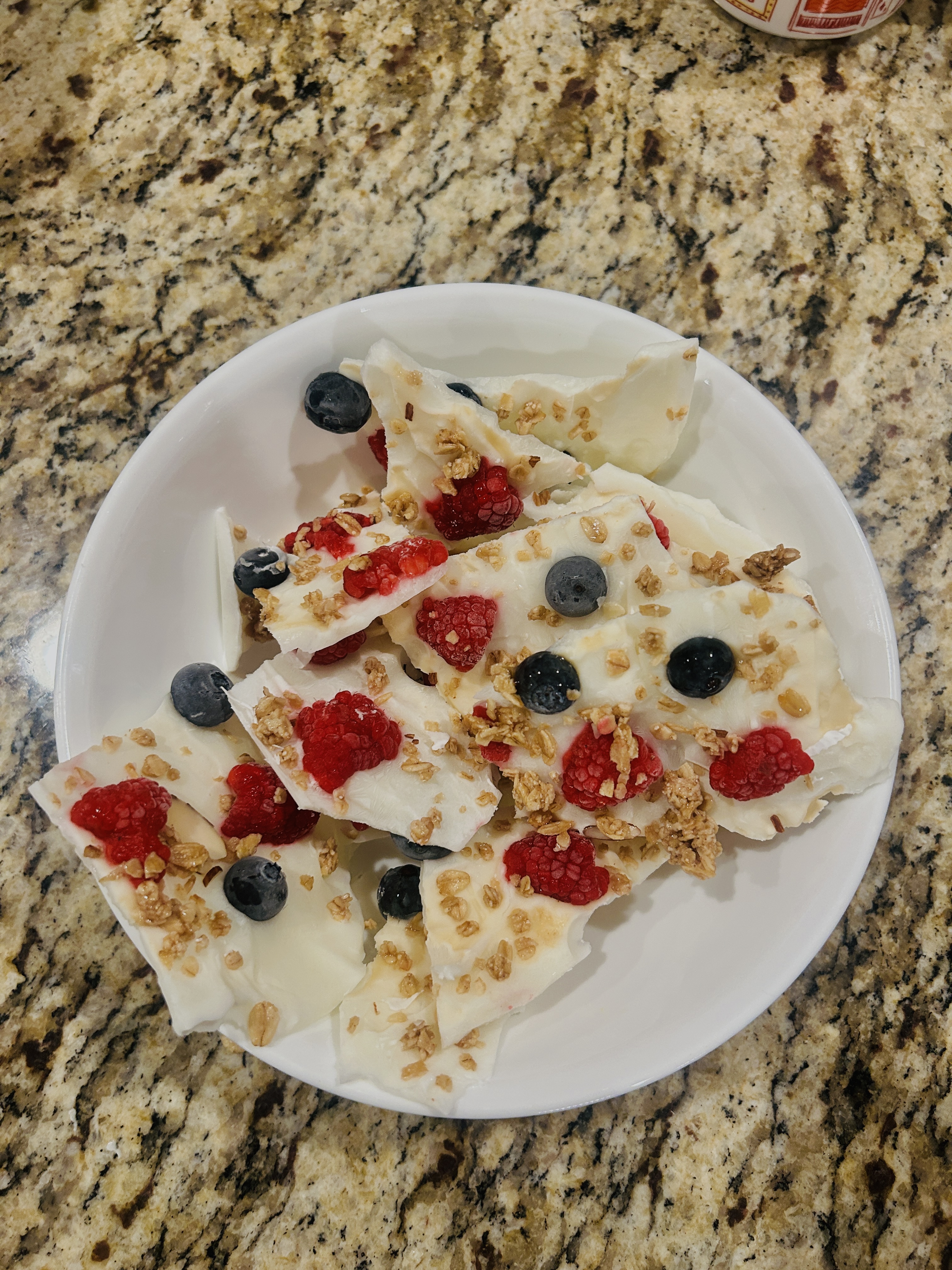 white chocolate with fruits